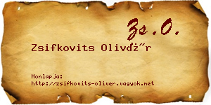 Zsifkovits Olivér névjegykártya