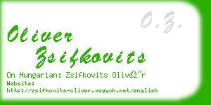 oliver zsifkovits business card